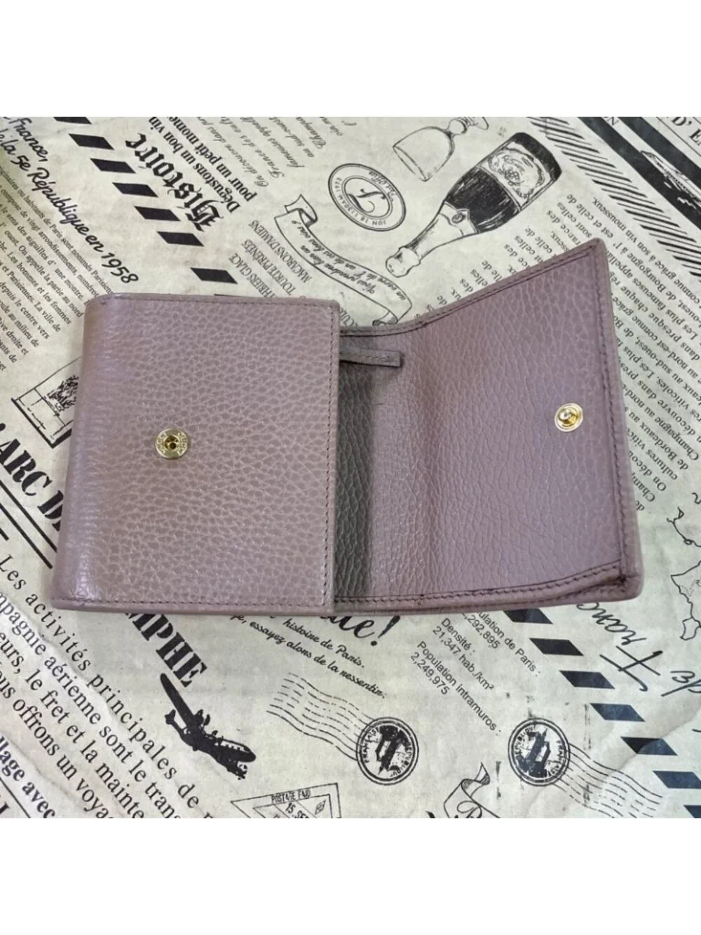 Gucci Fold Wallet Compact Leather GG Marmont Gray - Picture 7 of 15
